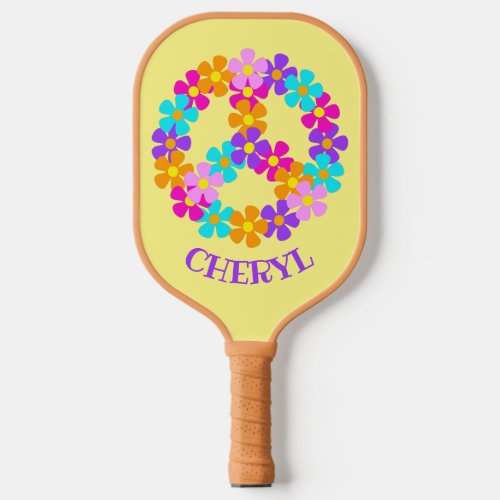 Personalized Peace Daisy Pickleball Paddle