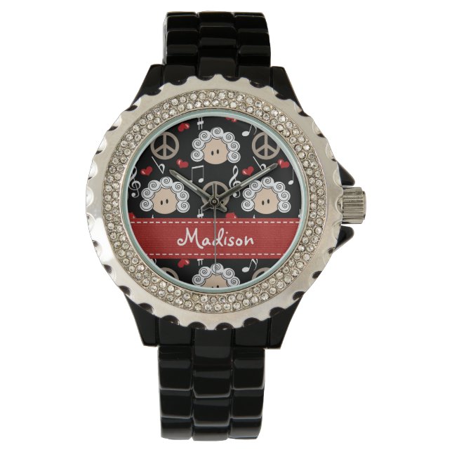 Personalized Peace Love Beethoven Watch (Front)