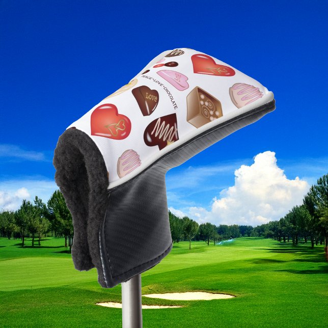 Personalized Peace Love Chocolate Candy Heart Golf Head Cover (Creator Uploaded)