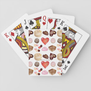 Personalized Peace Love Chocolate Candy Heart Playing Cards