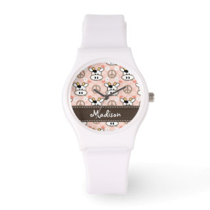 Personalized Peace Love Cows Watch