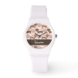 Personalized Peace Love Doxie Watch