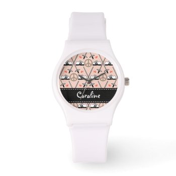 Personalized Peace Love Fencing Watch by cutecustomgifts at Zazzle