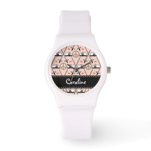 Personalized Peace Love Fencing Watch