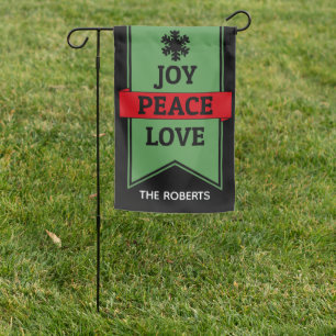 Personalized Peace Love Joy Garden Flag