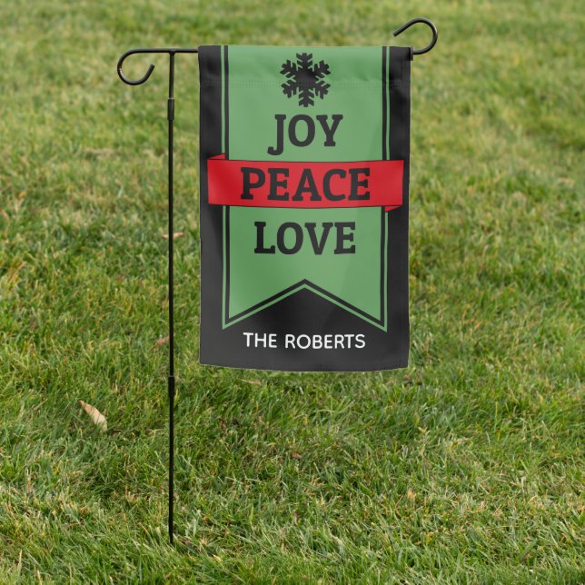Personalized | Peace Love Joy Garden Flag (In SItu)