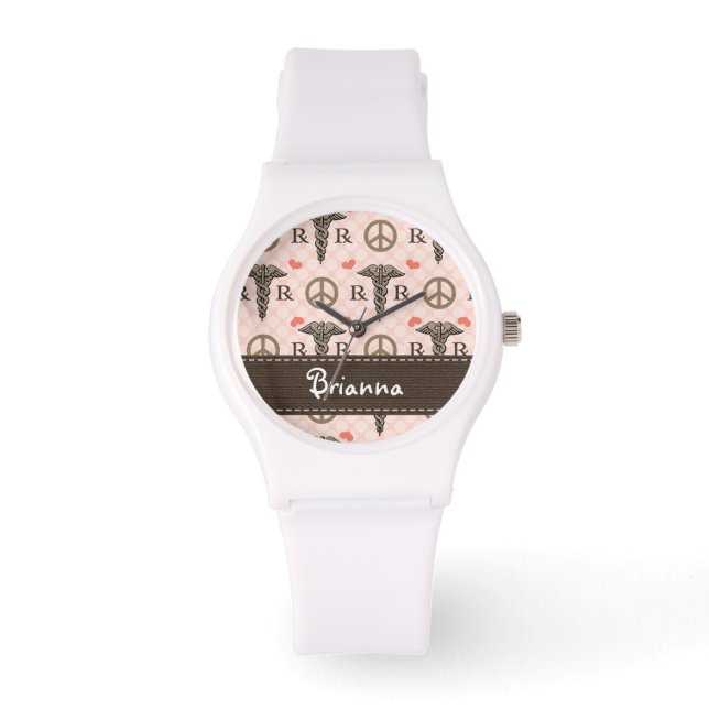Personalized Peace Love Pharmacy Watch (Front)