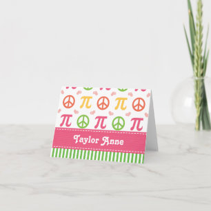 Personalized Peace Love Pi Note Cards