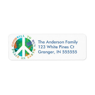 Personalized Peace on Earth Address Labels