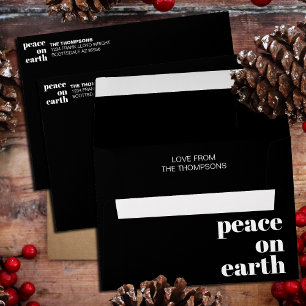 Personalized Peace On Earth Christmas Minimalist Envelope