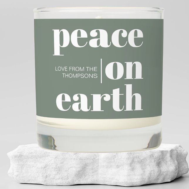 Personalized Peace On Earth Christmas Minimalist Scented Candle (Creator Uploaded)