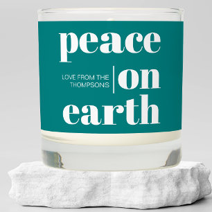 Personalized Peace On Earth Christmas Minimalist Scented Candle