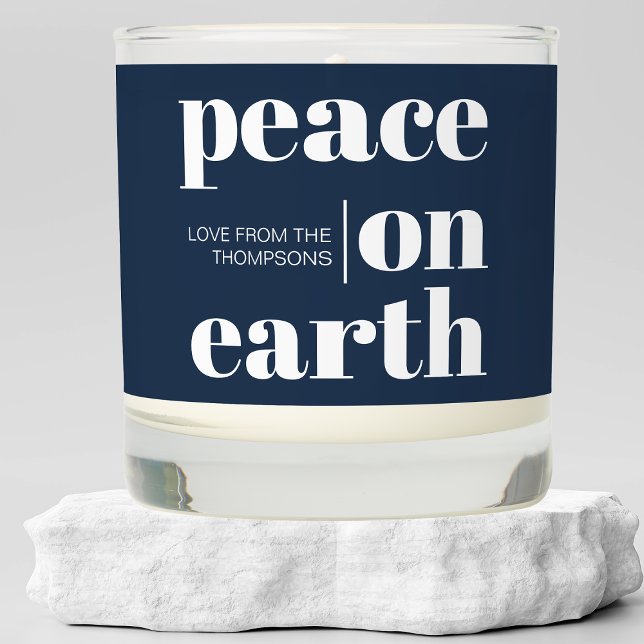 Personalized Peace On Earth Christmas Minimalist Scented Candle (Creator Uploaded)