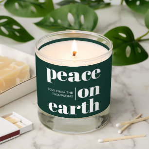 Personalized Peace On Earth Christmas Minimalist Scented Candle