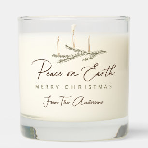 Personalized Peace On Earth Christmas Scented Candle