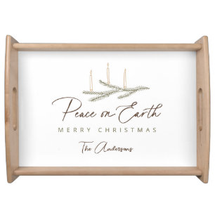 Personalized Peace on Earth Christmas Serving Tray