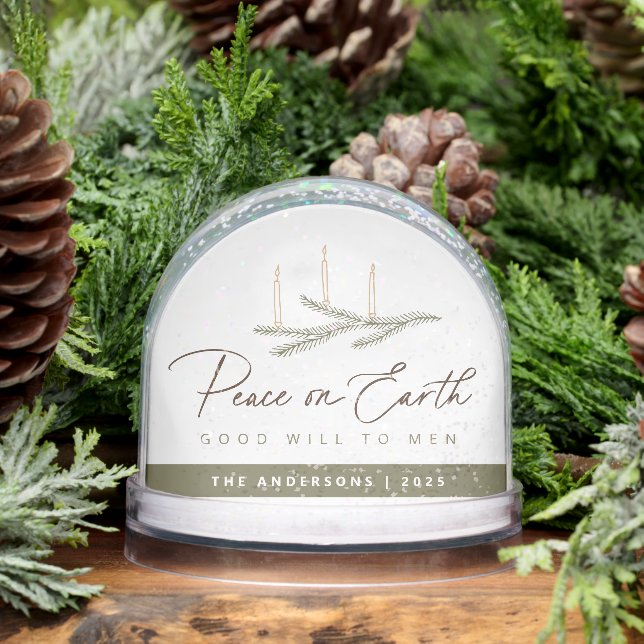 Personalized Peace on Earth Religious Christmas Snow Globe (Winter)