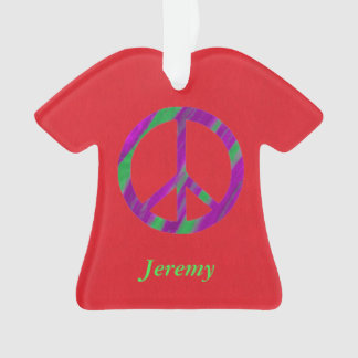 Personalized Peace Sign Christmas Ornaments