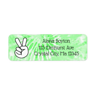 Personalized Peace Sign Return Mailing Label
