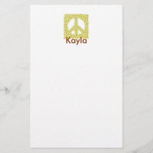 Personalized Peace Sign Stationery