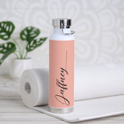 Personalized Peach Background Water Bottle