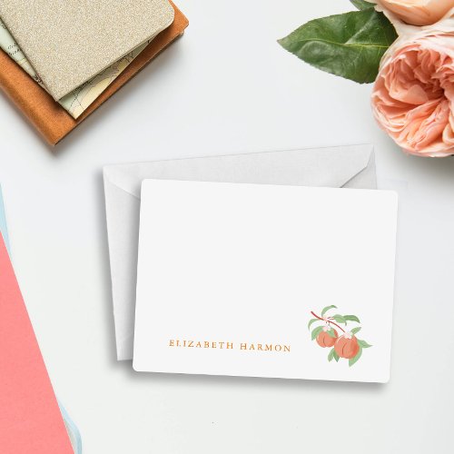 Personalized Peach Blossom Note Card
