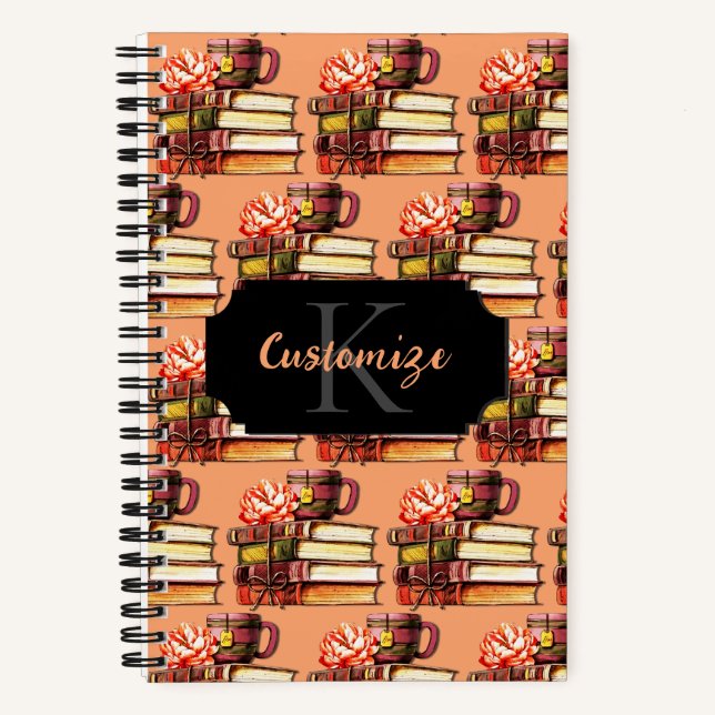Personalized Peach Books And Tea (Front)
