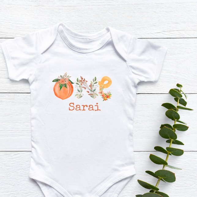 Personalized Peach First Birthday Baby Bodysuit (Creator Uploaded)