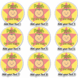 Personalized Peach Fruit Teacher Reward Stickers