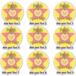 Personalized Peach Fruit Teacher Reward Stickers