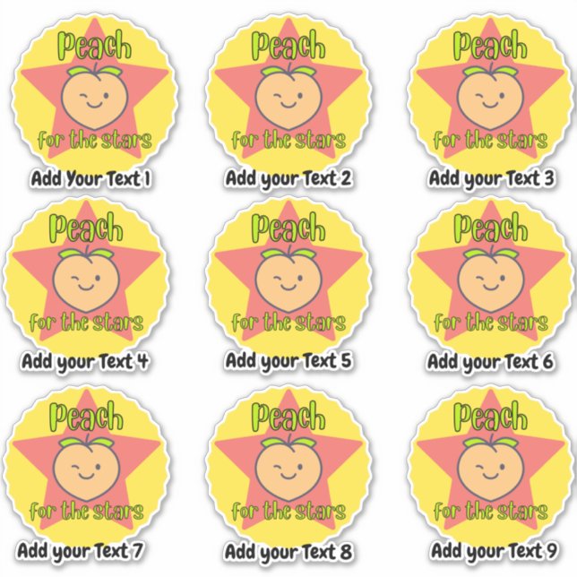 Personalized Peach Fruit Teacher Reward Stickers (Front)