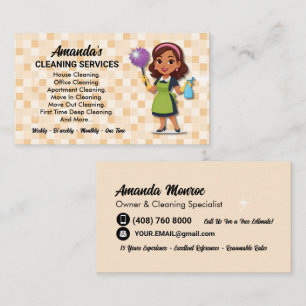 Personalized Peach House Cleaning Service Business Card