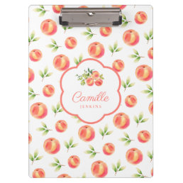 Personalized Peach Illustrated Name Clipboard