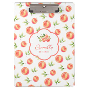 Personalized Peach Illustrated Name Clipboard