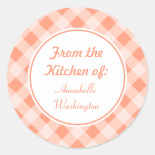 Personalized Peach Kitchen Stickers