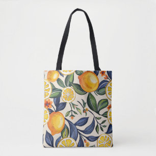 Personalized Peach & Leaf Frame Tote Bag