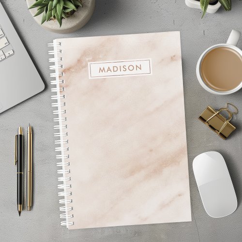 Personalized Peach Marble Planner