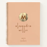 Personalized Peach Math and Science Graph Paper Notebook<br><div class="desc">This personalized notebook features a peach cover with a brushed gold monogram with script name and the subject "math science" printed in simple elegant font in the lower thirds. The interior pages are lined with graph paper, perfect for taking notes, sketching diagrams or solving equations. Personalize the front cover with...</div>