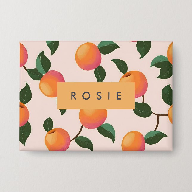 Personalized Peach Pattern Cute Peaches Button (Front)