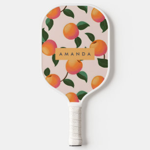 Personalized Peach Pattern Cute Peaches Pickleball Paddle