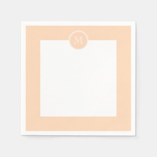 Personalized Peach Puff High End Colored Paper Napkins