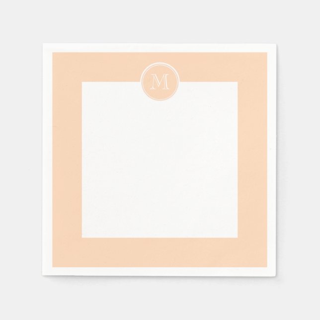 Personalized Peach Puff High End Colored Paper Napkins (Front)