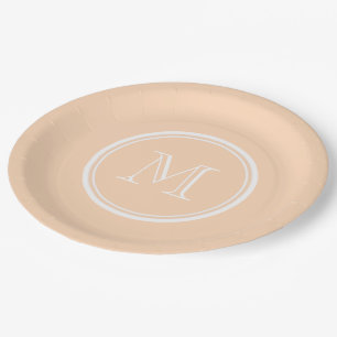 Personalized Peach Puff High End Colored Paper Plates