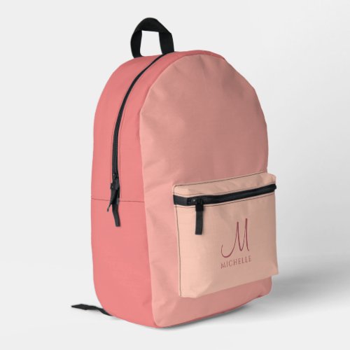 Personalized Peach Tones Modern Cute Template Printed Backpack