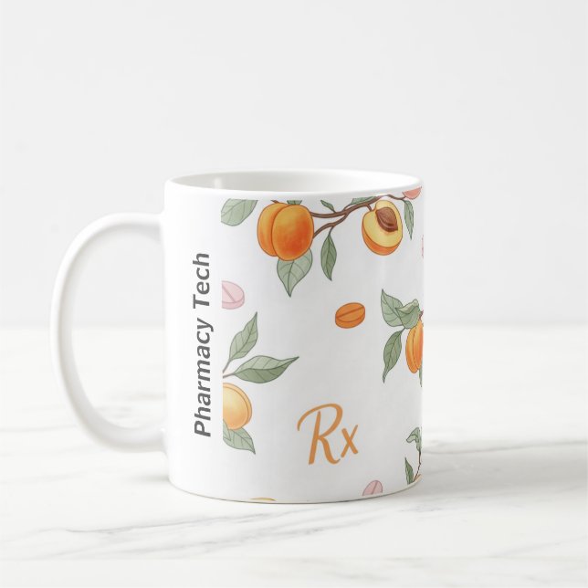 Personalized Peaches, Apricots & RX Pharmacy Mug (Left)