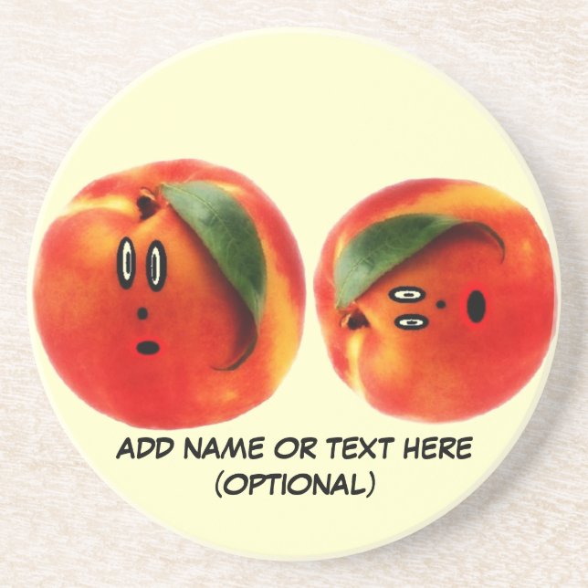 Personalized Peaches Cartoon Coaster (Front)