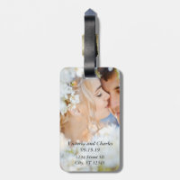 Personalized Peachy Orange  Cute Hearts  Wedding Tag For Luggage