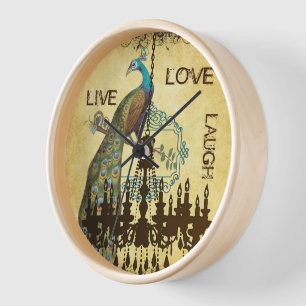 Personalized Peacock Chandelier Clock