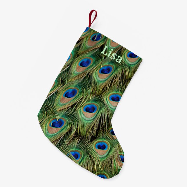 Personalized Peacock Christmas Stocking (Front (Hanging))