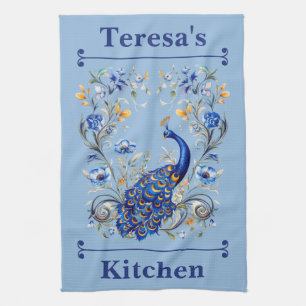 Personalized Peacock Design - Elegant Gift for Her Kitchen Towel